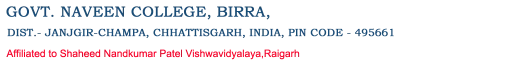 GOVT. NAVEEN COLLEGE BIRRA DIST.- JANJGIR-CHAMPA (C.G.) logo
